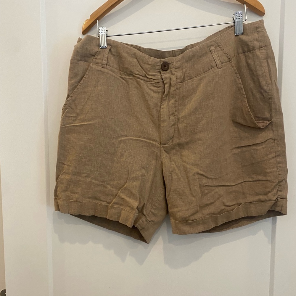 Kenar Brown Linen Women's Shorts
